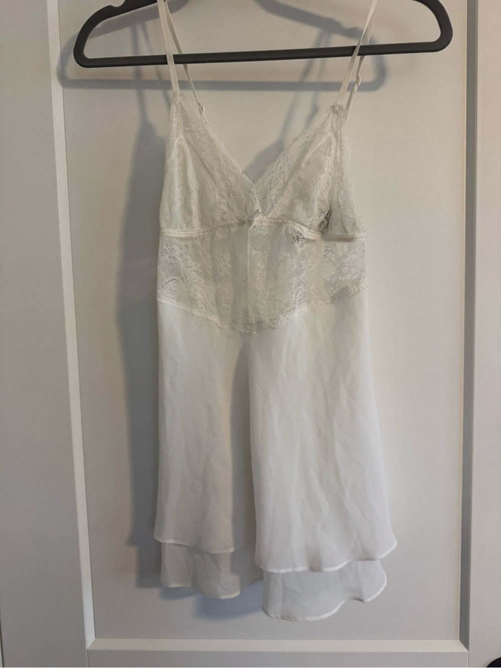 Women’s Lace Trim Slip Dress in White